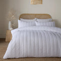 Serene Crinkle Wave textured duvet cover set in white.