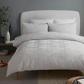 Serene Embossed Geo textured duvet cover set in grey with an embossed geometric pattern.