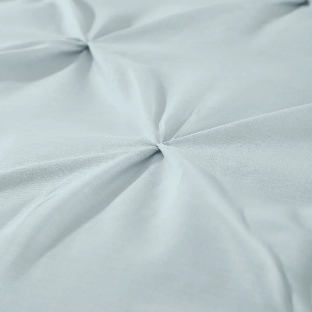 Close-up of the soft cotton-rich polycotton fabric on the Serene Lara duvet cover set.