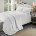 Serene Luana textured floral microfibre duvet cover set in white.