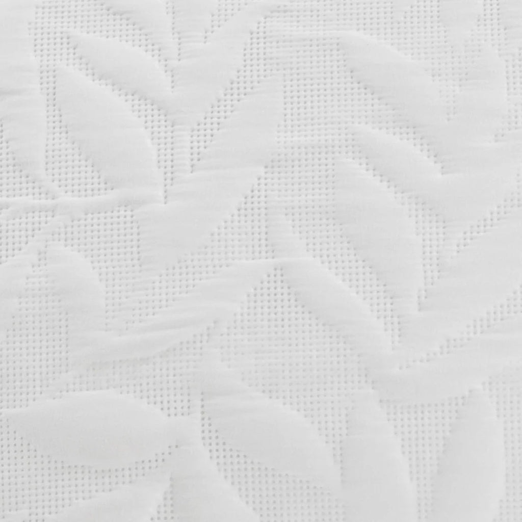 Close-up of the soft polyester microfibre fabric on the Serene Luana white duvet cover set.
