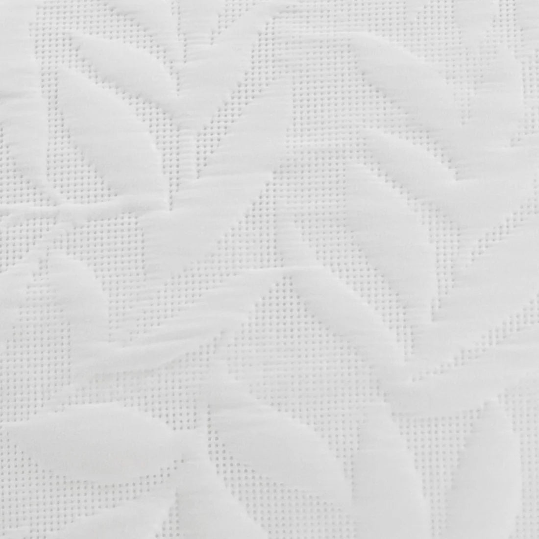 Close-up of the soft polyester microfibre fabric on the Serene Luana white duvet cover set.