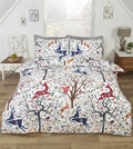 Tatton reversible woodland stag polycotton duvet cover set in multi.