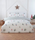 Winter Gonks Christmas duvet cover set styled in a festive bedroom.